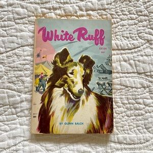 Vintage 50s paperback book White Ruff by Glenn Balch dog collie